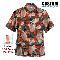 Clan Nicolson Ancient Tartan Custom Face Hawaiian Shirt – Unisex Gift for Family Members, Summer Party XC65 Nicolson Ancient Tartan Tartan Hawaii Shirt