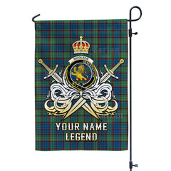 Custom Name Clan Nicolson Hunting Ancient Tartan Garden Flag with Clan Crest and the Golden Sword of Courageous Legacy VT19