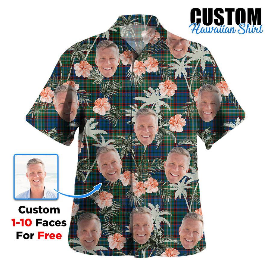 Clan Nicolson Hunting Ancient Tartan Custom Face Hawaiian Shirt – Unisex Gift for Family Members, Summer Party UX88 Nicolson Hunting Ancient Tartan Tartan Hawaii Shirt