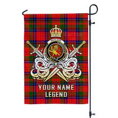 Custom Name Clan Nicolson Modern Tartan Garden Flag with Clan Crest and the Golden Sword of Courageous Legacy KD90