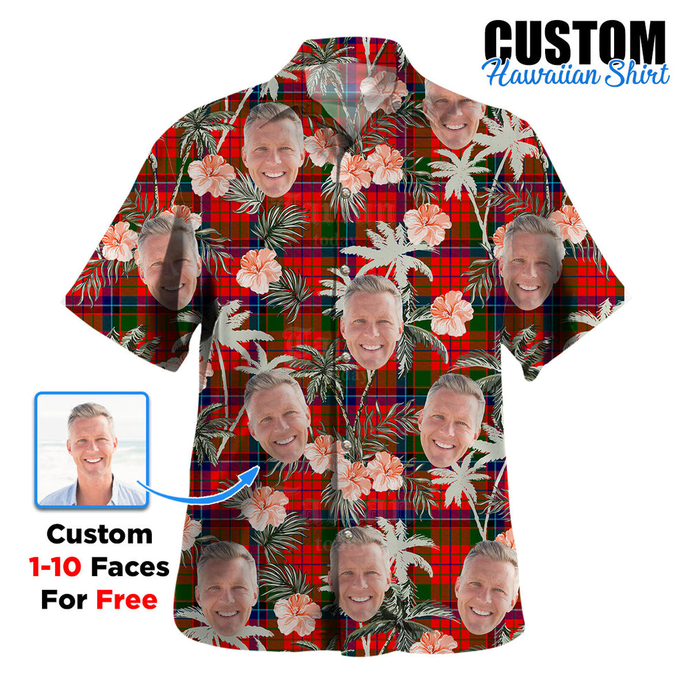 Clan Nicolson Modern Tartan Custom Face Hawaiian Shirt – Unisex Gift for Family Members, Summer Party SP37 Nicolson Modern Tartan Tartan Hawaii Shirt