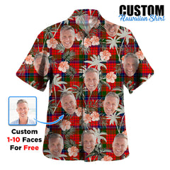 Clan Nicolson Modern Tartan Custom Face Hawaiian Shirt – Unisex Gift for Family Members, Summer Party SP37 Nicolson Modern Tartan Tartan Hawaii Shirt