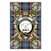 Clan Norvel Tartan Crest Black Garden Flag - Gold Thistle WW80 Clan Norvel Tartan Today