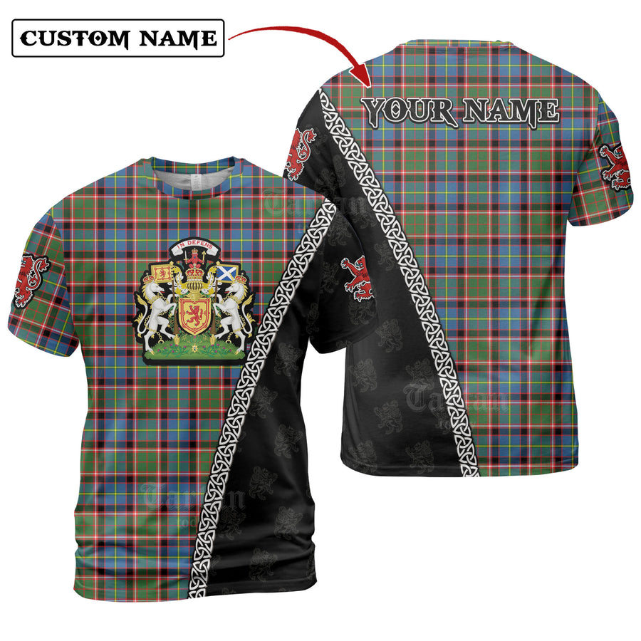Norvel (Stirling) Tartan Shirt with Scotland Coat of Arms & Custom Name MG13