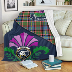 Clan Norvel Tartan Crest Premium Blanket Thistle Style JA91 Clan Norvel Tartan Today