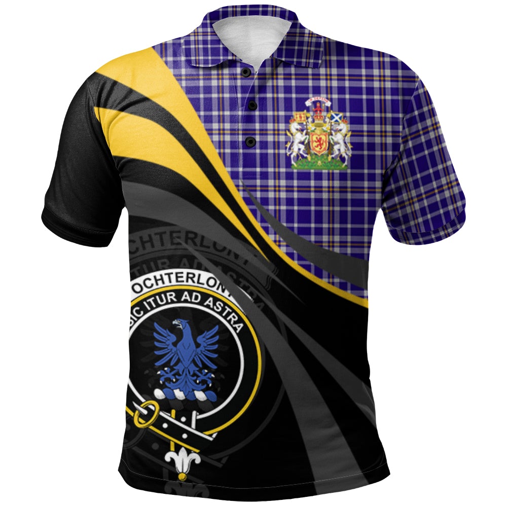 Clan Ochterlony Tartan Polo Shirt - Royal Coat Of Arms Style GK42 Ochterlony Tartan Tartan Polo