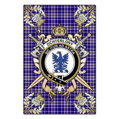 Clan Ochterlony Tartan Crest Black Garden Flag - Gold Thistle WP12 Clan Ochterlony/ Ochterlonie Tartan Today