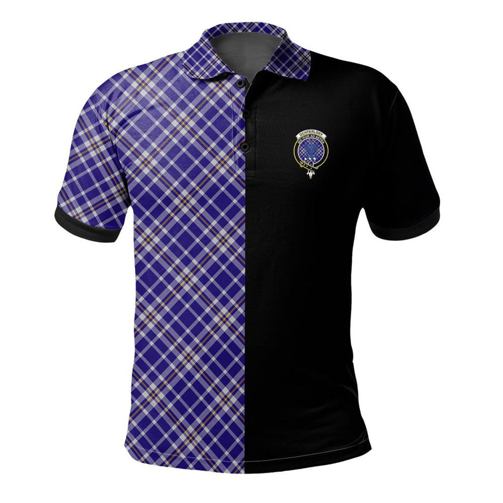 Clan Ochterlony Tartan Polo Shirt Half of Me - Cross Style FG38 Ochterlony Tartan Tartan Polo