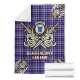 Clan Ochterlony Tartan Gold Courage Symbol Blanket QC87 Clan Ochterlony/ Ochterlonie Tartan Today