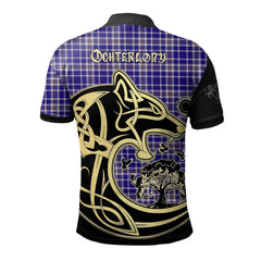 Clan Ochterlony Tartan Polo Shirt Viking Wolf PQ21 Ochterlony Tartan Tartan Polo