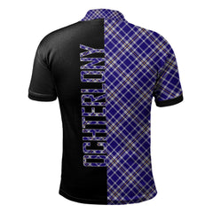 Clan Ochterlony Tartan Polo Shirt Half of Me - Cross Style FG38 Ochterlony Tartan Tartan Polo