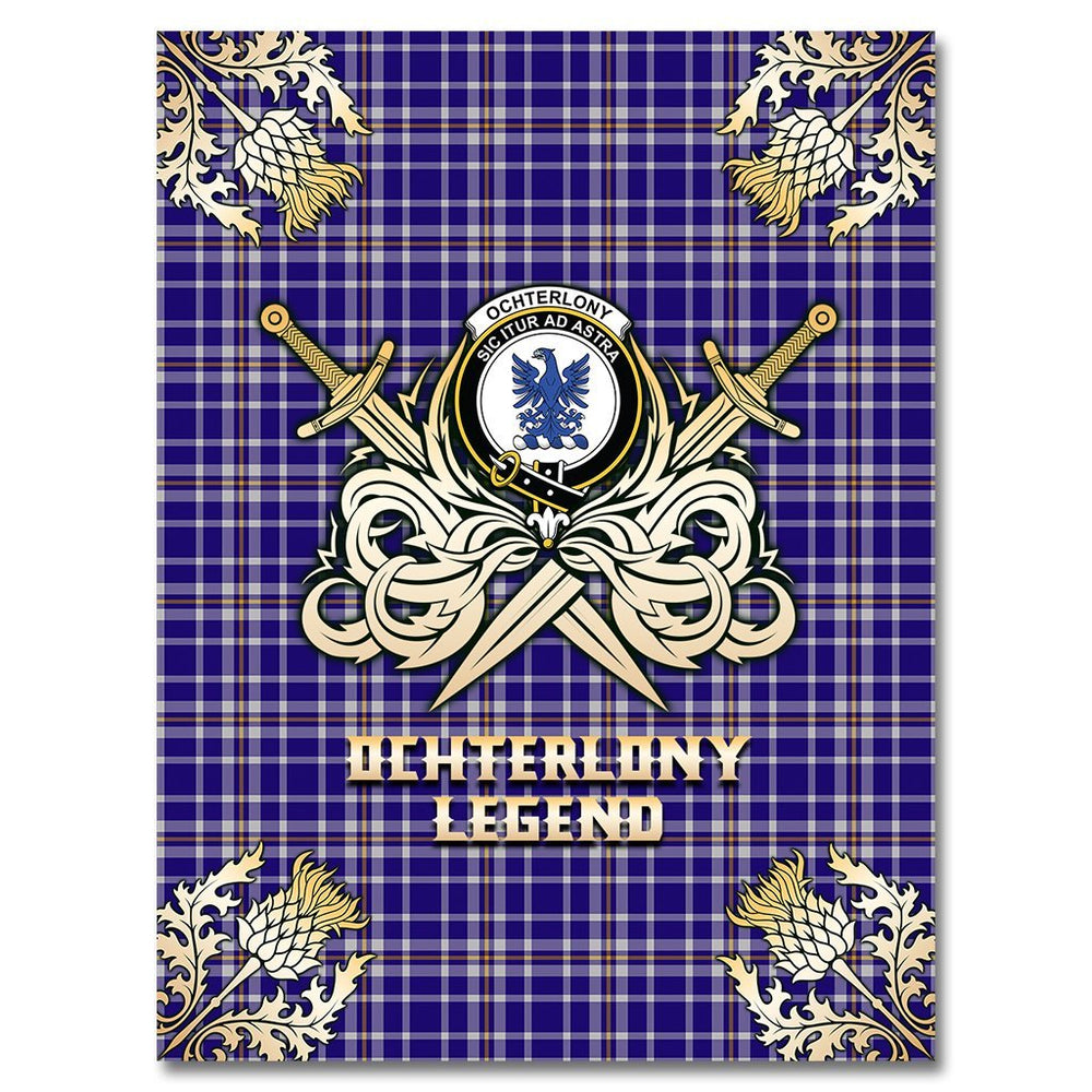 Clan Ochterlony Tartan Gold Courage Symbol Blanket QC87 Clan Ochterlony/ Ochterlonie Tartan Today