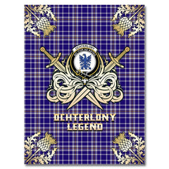 Clan Ochterlony Tartan Gold Courage Symbol Blanket QC87 Clan Ochterlony/ Ochterlonie Tartan Today