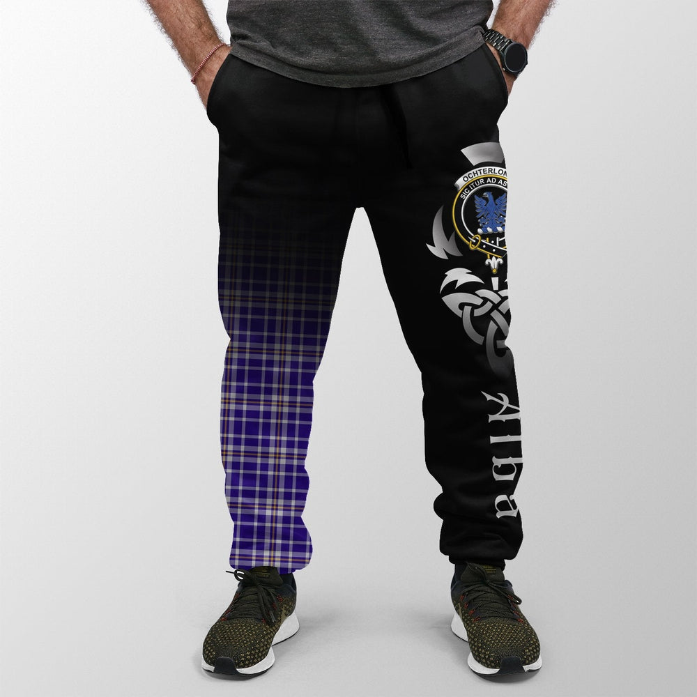 Clan Ochterlony Tartan Crest Jogger Sweatpants Alba Celtic Style FW68 Clan Ochterlony/ Ochterlonie Tartan Today