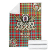 Clan Ogilvie Tartan Gold Courage Symbol Blanket JH84 Clan Ogilvie Tartan Today