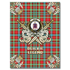 Clan Ogilvie Tartan Gold Courage Symbol Blanket JH84 Clan Ogilvie Tartan Today
