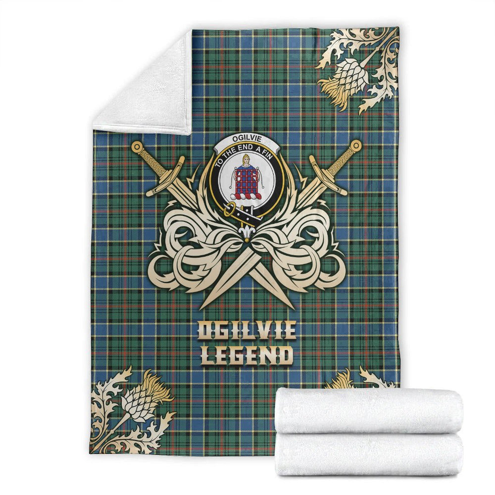 Clan Ogilvie Hunting Ancient Tartan Gold Courage Symbol Blanket CF93 Clan Ogilvie Tartan Today