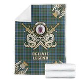 Clan Ogilvie Hunting Ancient Tartan Gold Courage Symbol Blanket CF93 Clan Ogilvie Tartan Today
