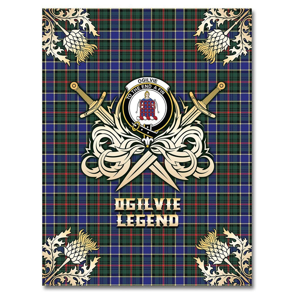 Clan Ogilvie Hunting Modern Tartan Gold Courage Symbol Blanket FX81 Clan Ogilvie Tartan Today