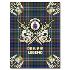 Clan Ogilvie Hunting Modern Tartan Gold Courage Symbol Blanket FX81 Clan Ogilvie Tartan Today
