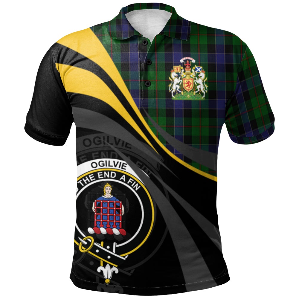 Clan Ogilvie (Ogilvy) of Inverarity Tartan Polo Shirt - Royal Coat Of Arms Style CQ90 Ogilvie (Ogilvy) of Inverarity Tartan Tartan Polo