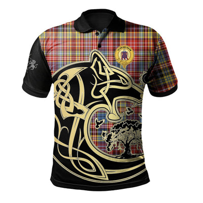 Clan Ogilvie of Airlie Ancient Tartan Polo Shirt Viking Wolf WX14