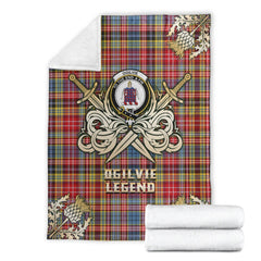 Clan Ogilvie of Airlie Ancient Tartan Gold Courage Symbol Blanket YI86 Clan Ogilvie Tartan Today