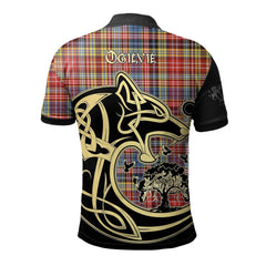 Clan Ogilvie of Airlie Ancient Tartan Polo Shirt Viking Wolf WX14 Ogilvie of Airlie Ancient Tartan Tartan Polo