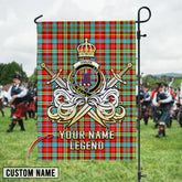 Personalized Custom Name Clan Ogilvie Tartan Garden Flag with Clan Crest and the Golden Sword of Courageous Legacy PR75 - Ogilvie Tartan Design, Scottish Heritage Gift