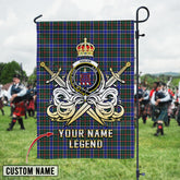 Personalized Custom Name Clan Ogilvie Hunting Modern Tartan Garden Flag with Clan Crest and the Golden Sword of Courageous Legacy RZ48 - Ogilvie Hunting Modern Tartan Design, Scottish Heritage Gift