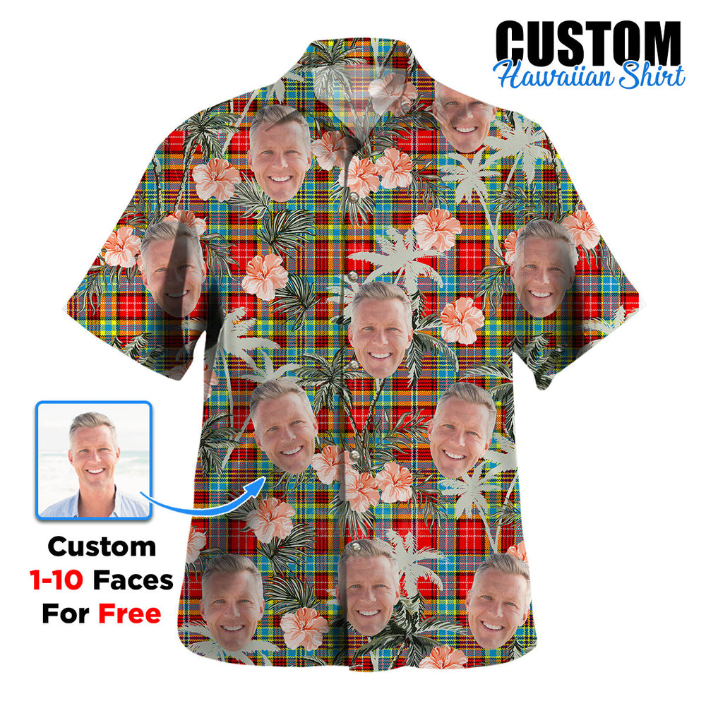 Clan Ogilvie Tartan Custom Face Hawaiian Shirt – Unisex Gift for Family Members, Summer Party WW45 Ogilvie Tartan Tartan Hawaii Shirt