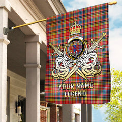 Custom Name Clan Ogilvie of Airlie Ancient Tartan Garden Flag with Clan Crest and the Golden Sword of Courageous Legacy OU60