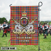 Personalized Custom Name Clan Ogilvie of Airlie Ancient Tartan Garden Flag with Clan Crest and the Golden Sword of Courageous Legacy OU60 - Ogilvie of Airlie Ancient Tartan Design, Scottish Heritage Gift