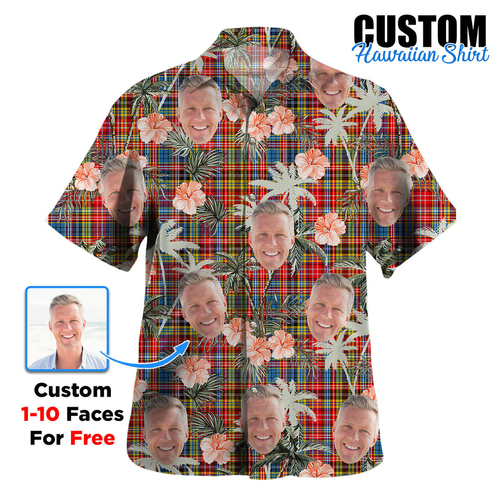 Clan Ogilvie of Airlie Ancient Tartan Custom Face Hawaiian Shirt – Unisex Gift for Family Members, Summer Party QZ86 Ogilvie of Airlie Ancient Tartan Tartan Hawaii Shirt