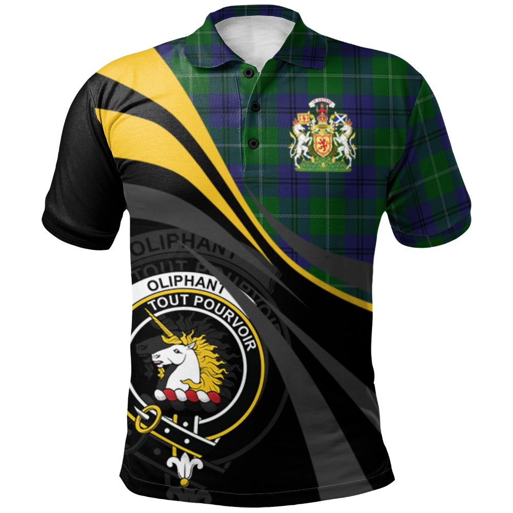 Clan Oliphant Tartan Polo Shirt - Royal Coat Of Arms Style TX22 Oliphant Tartan Tartan Polo