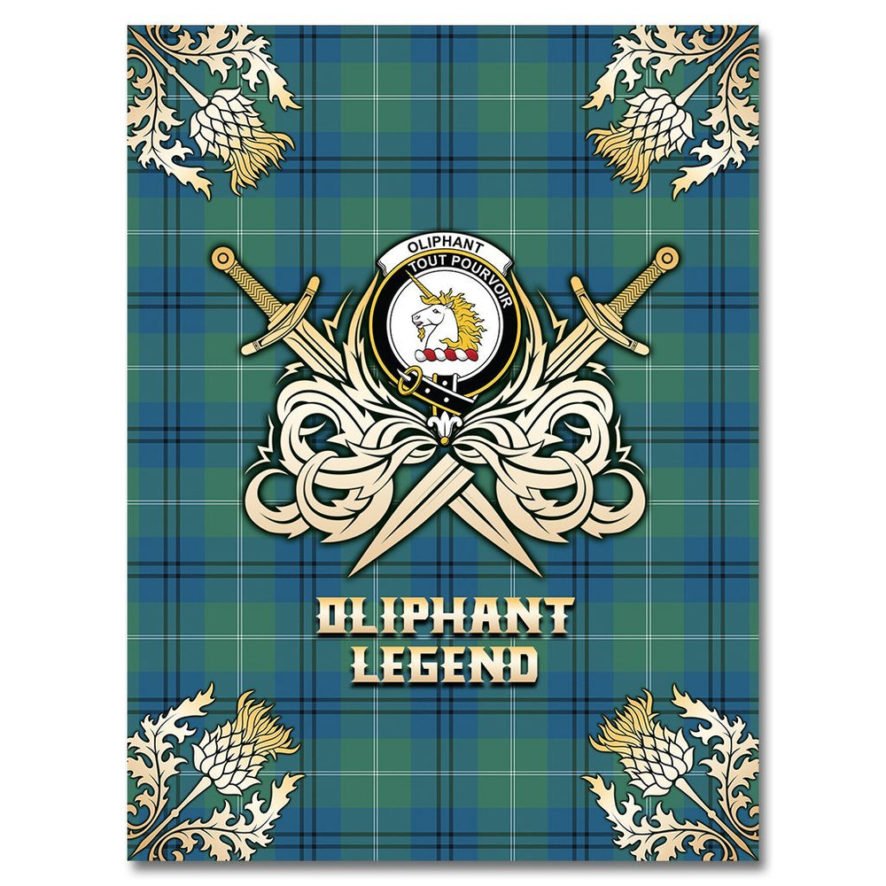Clan Oliphant Ancient Tartan Gold Courage Symbol Blanket NI33 Clan Oliphant Tartan Today