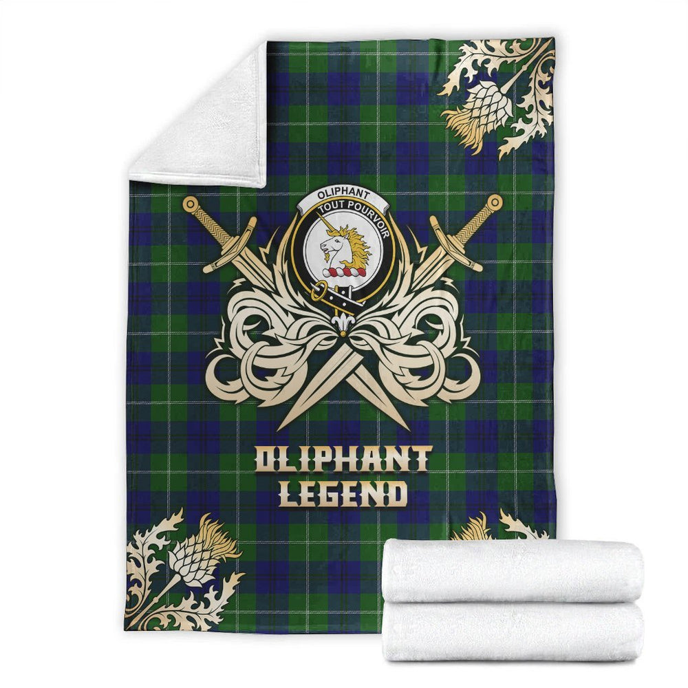 Clan Oliphant Modern Tartan Gold Courage Symbol Blanket MT27 Clan Oliphant Tartan Today