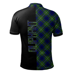 Clan Oliphant Modern Tartan Polo Shirt Half of Me - Cross Style LN26 Oliphant Modern Tartan Tartan Polo