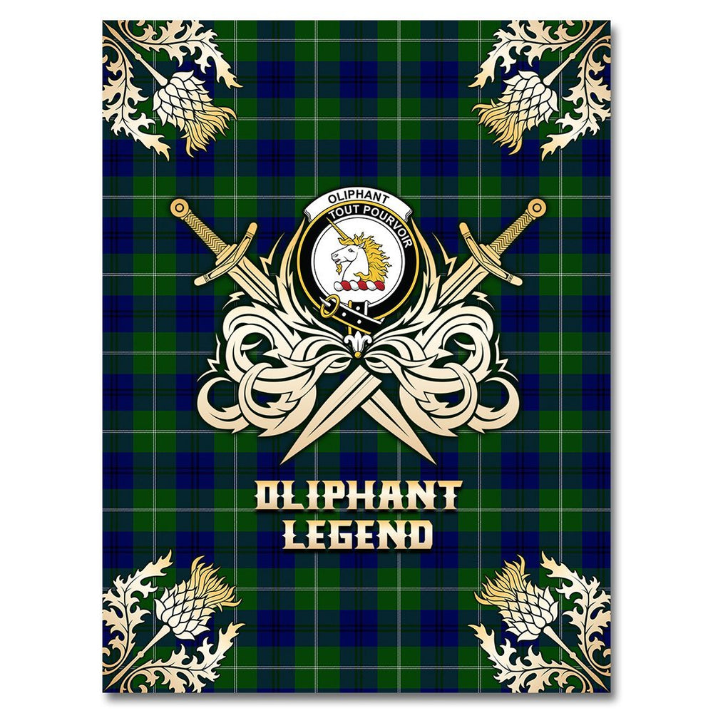 Clan Oliphant Modern Tartan Gold Courage Symbol Blanket MT27 Clan Oliphant Tartan Today