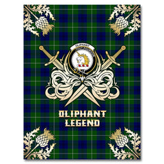 Clan Oliphant Modern Tartan Gold Courage Symbol Blanket MT27 Clan Oliphant Tartan Today