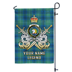 Custom Name Clan Oliphant Ancient Tartan Garden Flag with Clan Crest and the Golden Sword of Courageous Legacy UJ32