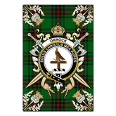 Clan Orrock Tartan Crest Black Garden Flag - Gold Thistle IN96 Clan Orrock Tartan Today