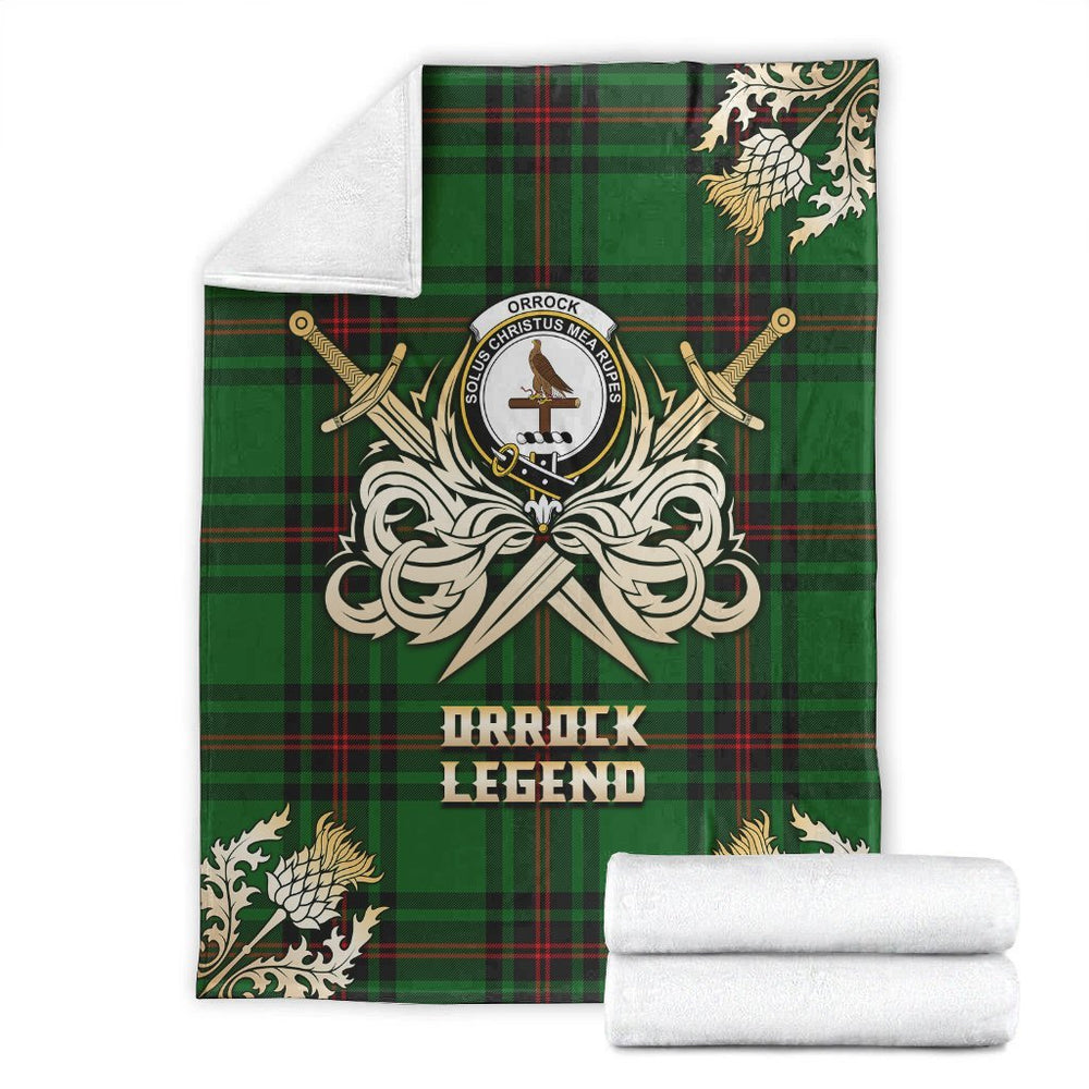 Clan Orrock Tartan Gold Courage Symbol Blanket JA10 Clan Orrock Tartan Today