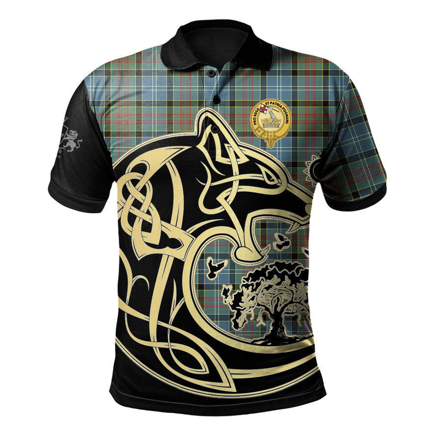 Clan Paisley Tartan Polo Shirt Viking Wolf KD18 Paisley Tartan Tartan Polo