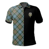 Clan Paisley Tartan Polo Shirt Half of Me - Cross Style NY10 Paisley Tartan Tartan Polo