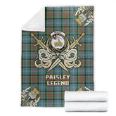 Clan Paisley Tartan Gold Courage Symbol Blanket PN24 Clan Paisley Tartan Today