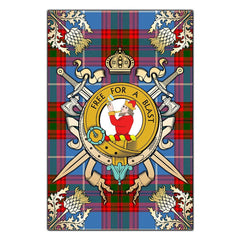 Clan Pennycook Tartan Crest Black Garden Flag - Gold Thistle DA45 Clan Pennycook Tartan Today