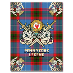 Clan Pennycook Tartan Gold Courage Symbol Blanket RF14 Clan Pennycook Tartan Today