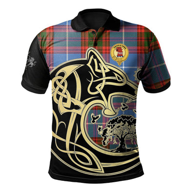 Clan Pentland Tartan Polo Shirt Viking Wolf CJ35