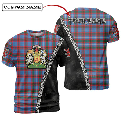 Personalized Clan Pentland (Edinburgh) Tartan Shirt with Scotland Coat of Arms & Custom Name UC50
